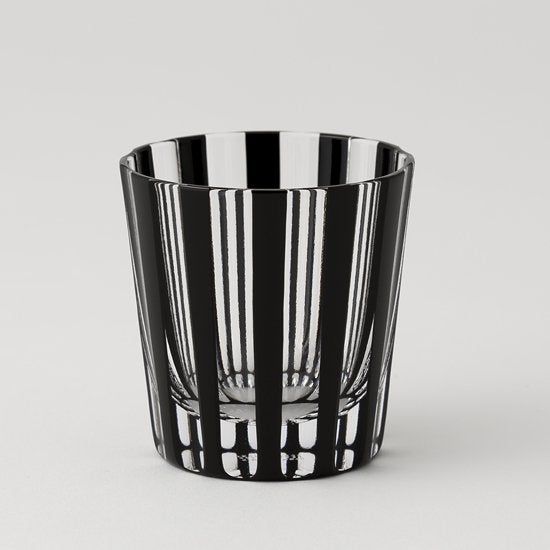 KUROCO ストライプ ミニオールド 黒の江戸切子 150ml｜木本硝子 