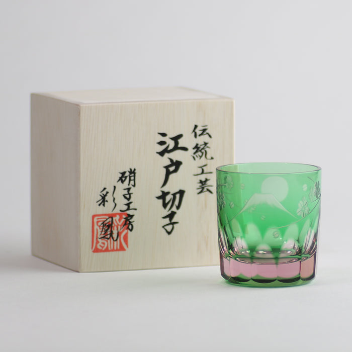 【PRO会員限定】富士桜文様 ぐい呑み ピンクミドリ