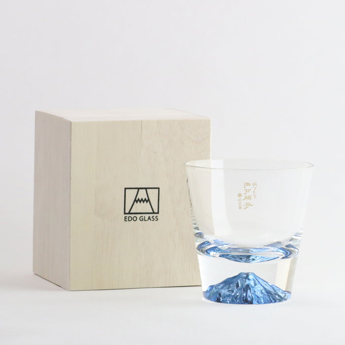 Mt. Fuji Glass Rock Glass - Blue Fuji
