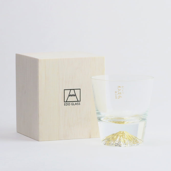 Mt. Fuji Glass Rock Glass - Gold Fuji (Gold Leaf)